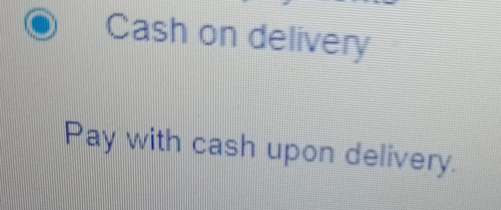 cash on delivery
