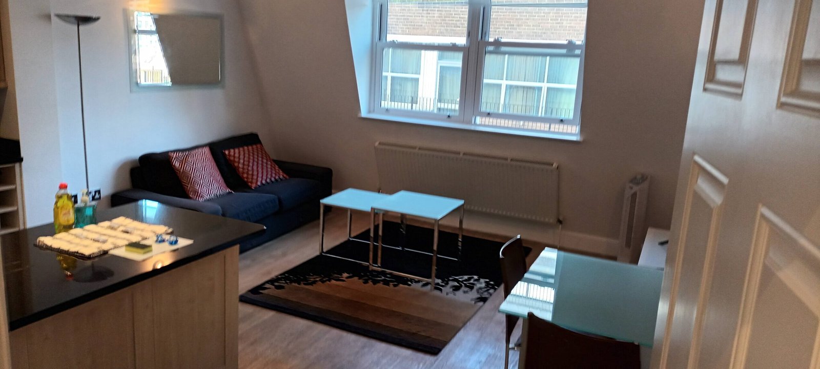 Cluttered room before professional cleaning